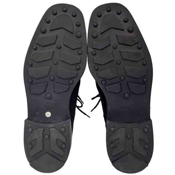 Mezlan Dress Shoes Mens 9.5 Black Suede Leather Split-toe Bluchers Derby Oxfords - Picture 5 of 14